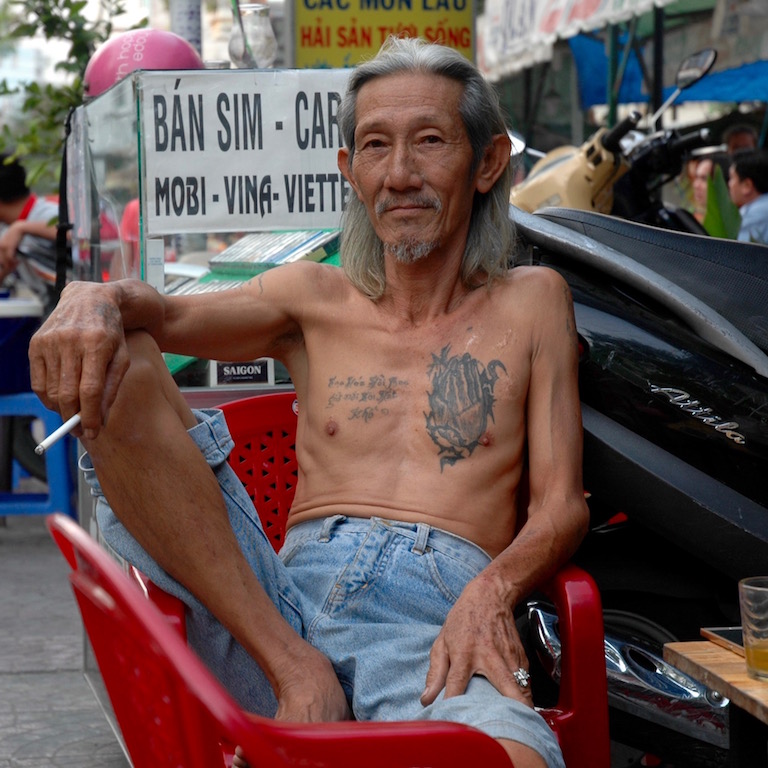 A man relaxing in Saigon